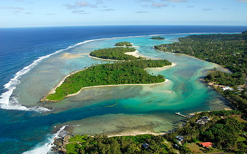 Mury Beach Rarotonga Moana Sands Lagoon Resort Pokazy lotnicze Wyspy Cooka Australia Południowy Pacyfik, Tapety HD HD wallpaper