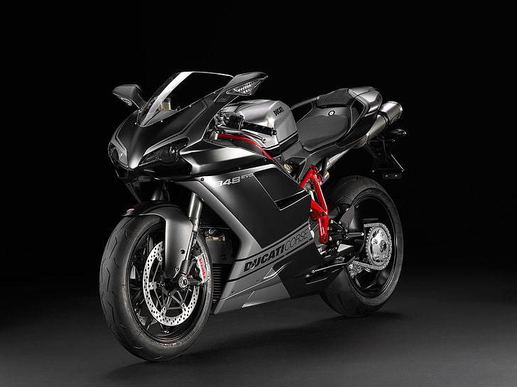 오토바이, Ducati 848 EVO 코스 스페셜 에디션, 검정색 배경, HD 배경 화면