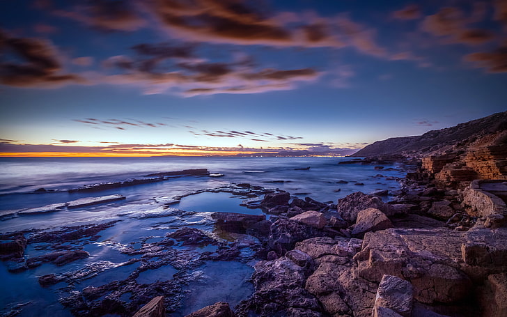 Ilha de Maiorca crepúsculo oceano praia, HD papel de parede