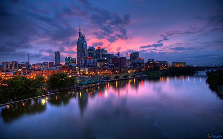 Beautiful Nashville Sunset, twilight, sunsets, nashville, nature, nature and landscapes, HD wallpaper