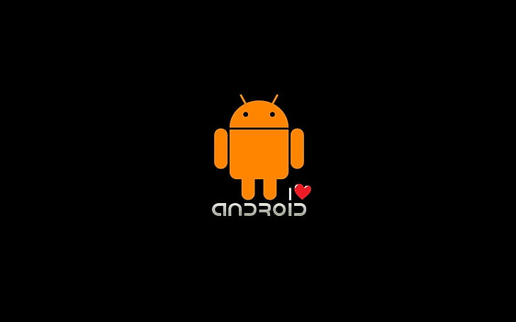 Я люблю Android, фон, логотип Android, любовь, сердце, технологии, гаджет, HD обои