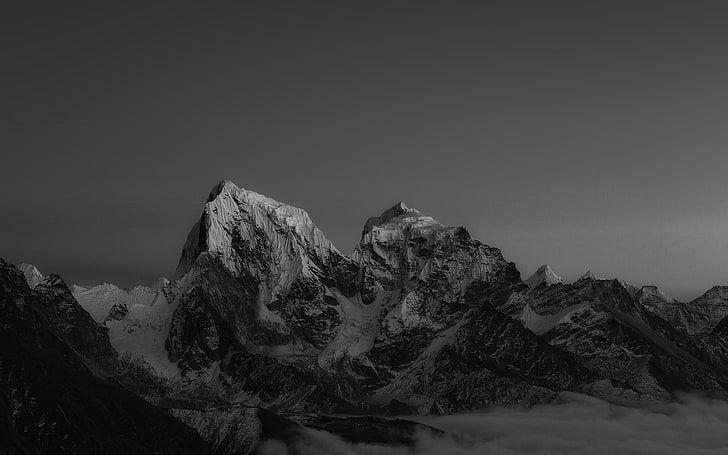 Himalaya, puesta de sol, oscuro, montaña, arte, Fondo de pantalla HD
