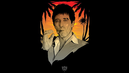 фон, Scarface, Al Pacino, 1983, Тони Монтана, HD тапет HD wallpaper