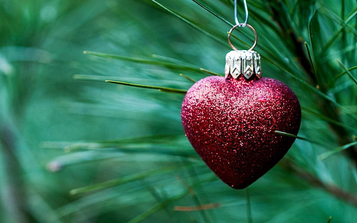 Новогоднее украшение сердца, рождество, сердце, украшение, HD обои