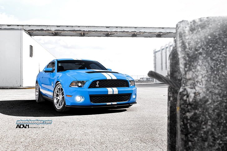blue and white coupe, car, blue cars, HD wallpaper