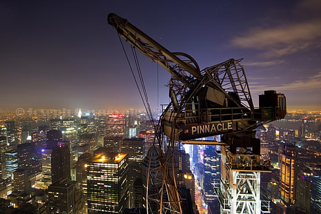 Cityscape, crane (mesin), situs konstruksi, Wallpaper HD HD wallpaper