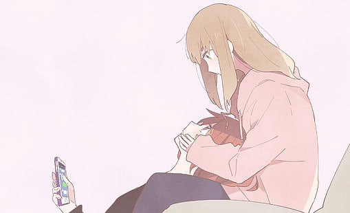 Anime, Hibike!Euphonium, einfacher Hintergrund, Anime-Mädchen, Nakagawa Natsuki, Yoshikawa Yuuko, HD-Hintergrundbild HD wallpaper