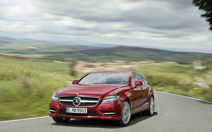 Mercedes-Benz CLS500, red mercedes benz coupe, cars, 1920x1200, mercedes-benz, mercedes-benz cls500, HD wallpaper