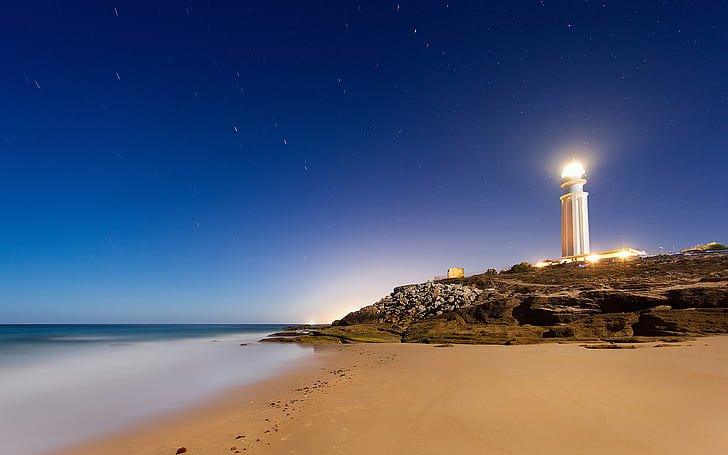 Cape Trafalgar Lighthouse HD, world, travel, travel and world, lighthouse, cape, trafalgar, HD wallpaper