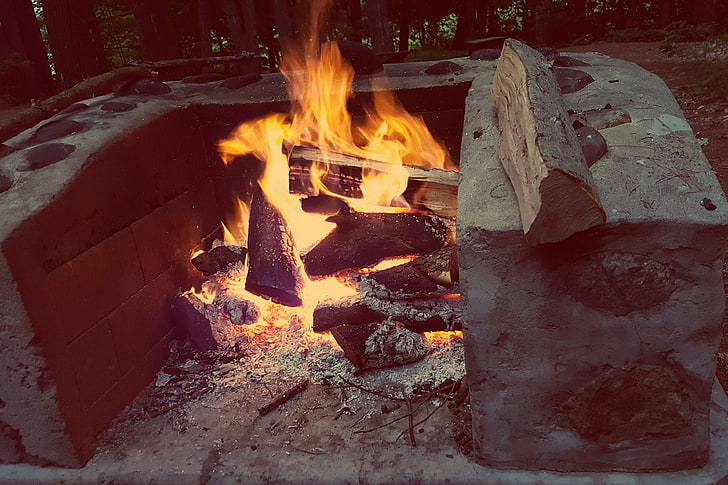 ash, bonfire, campfire, charcoal, fire, firewood, flame, flames, warmth, wood, HD wallpaper