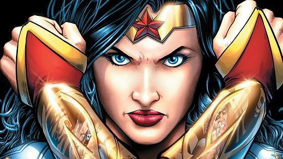 Wonder Woman DC Face HD, Wonder Woman, dessin animé / bande dessinée, visage, femme, DC, Wonder, Fond d'écran HD HD wallpaper