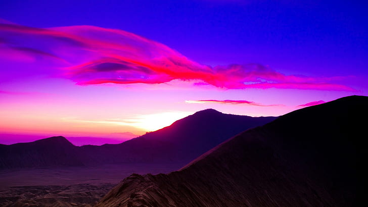 Beautiful Mount Bromo Sunrise, mountains, colorful, sunrise, morning, nature and landscapes, HD wallpaper