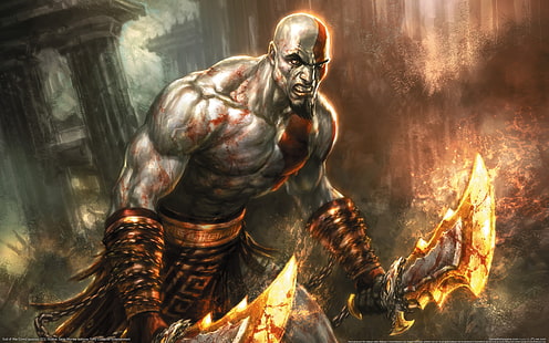 God of War God of War 3 God of War Video Game God of War HD Seni, video game, Kratos, God of War, god of war 3, Wallpaper HD HD wallpaper