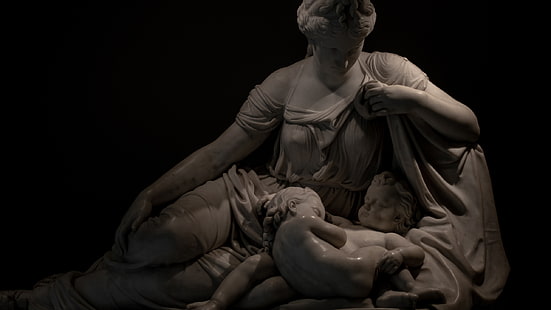 Antike griechische Skulptur, Skulptur, Mutter, Baby, HD-Hintergrundbild HD wallpaper