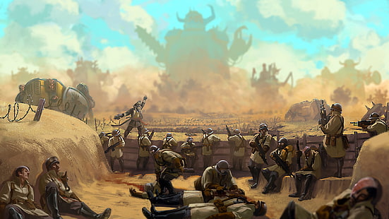 guerra, Valhala, orchi, guardia imperiale, Warhammer, Warhammer 40 000, Valhalla, la Garganta, gigantesco, Sfondo HD HD wallpaper