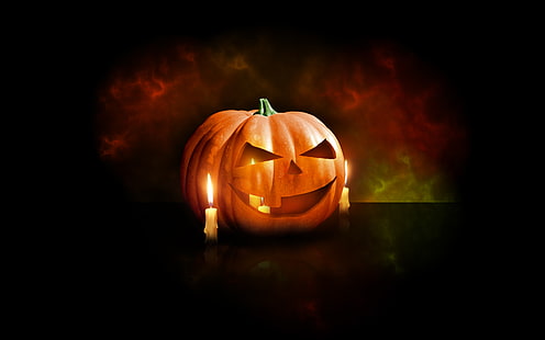 Holidays, Halloween, Pumpkin, Lantern, Candles, holidays, halloween, pumpkin, lantern, candles, HD wallpaper HD wallpaper