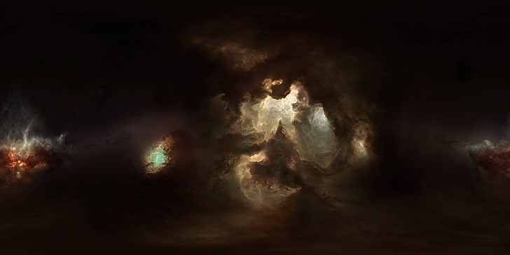 brun och grå moln illustration, utrymme, EVE Online, videospel, HD tapet