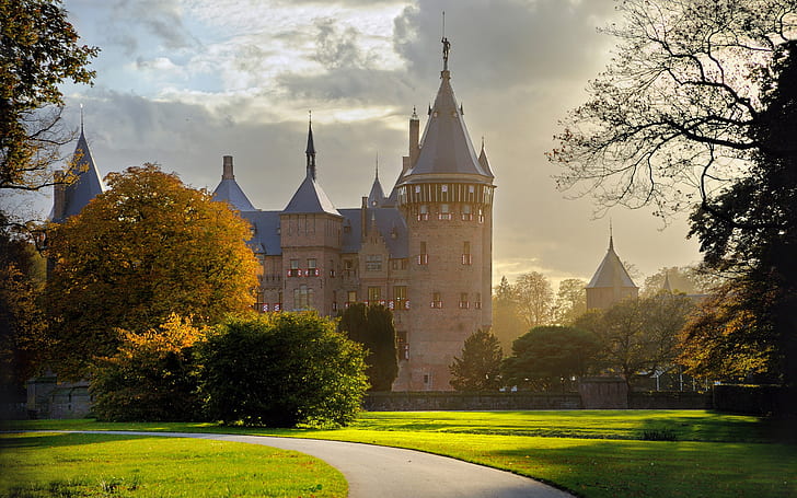 Замъци, замък, замък Де Хаар, Холандия, Утрехт, HD тапет
