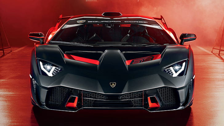 Lamborghini, Lamborghini SC18, czarny samochód, samochód, samochód sportowy, supersamochód, Tapety HD
