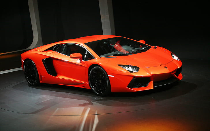 Lamborghini Aventador, lamborghini aventador orange, lamborghini, aventador, Fond d'écran HD