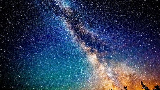 Yttre rymden Vintergatan HD, galaxillustration, landskap, Vintergatan, natt, yttre rymden, himmel, stjärnor, HD tapet HD wallpaper
