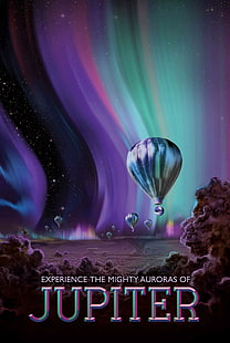 Plakaty podróżnicze, Jowisz, JPL (Jet Propulsion Laboratory), planeta, science fiction, kosmos, NASA, Tapety HD HD wallpaper