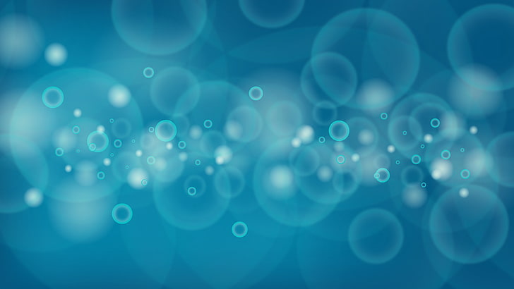blue and white digital wallpaper, circles, bubbles, blue, HD wallpaper