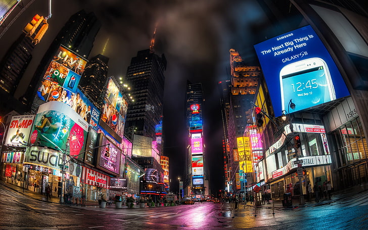 Times Square night view-HD Desktop Wallpaper, HD wallpaper