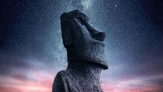 Statua di Moai, isola di pasqua, Sfondo HD HD wallpaper