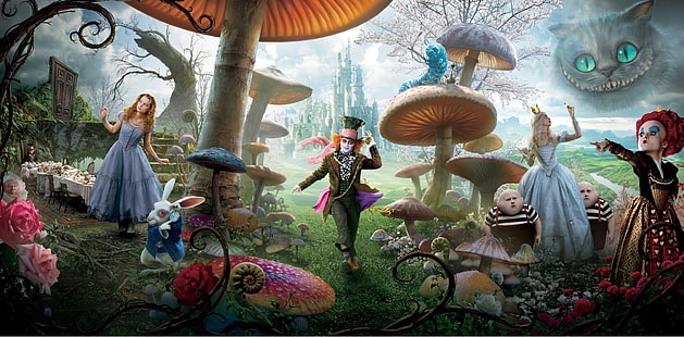 Alice in Wonderland (Live-Action) wallpaper, Alice, Alice in Wonderland, Tim Burton, HD wallpaper HD wallpaper
