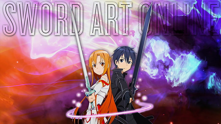 Wallpaper digital Sword Art Online, Sword Art Online, Kirigaya Kazuto, Yuuki Asuna, Wallpaper HD