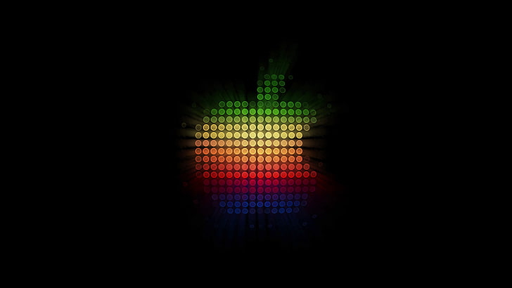 Lumières rougeoyantes pomme, pomme, lumières, rougeoyant, Fond d'écran HD