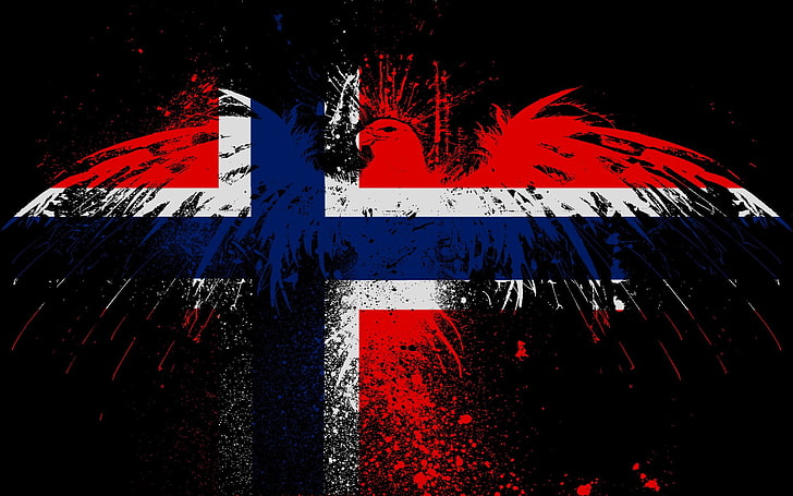 النسور ، الأعلام ، النرويج ، النرويجية، خلفية HD