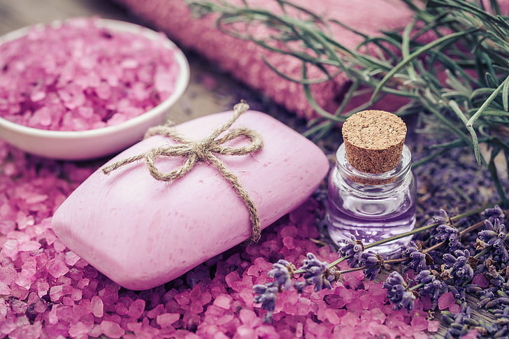 sabun, pink, lavender, garam, spa, minyak, Wallpaper HD