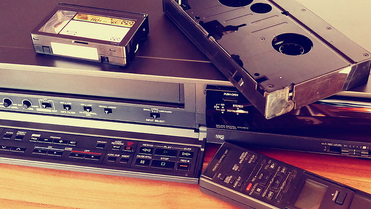 クラシック、蓄音機レコード、レトロ、テクノロジー、テクノロジー、VCR、VHS、ビデオカセット、ヴィンテージ、 HDデスクトップの壁紙