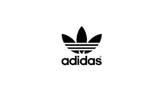 Adidas, бял фон, лого на adidas, Artistic, типография, бял, фон, лого, Adidas, HD тапет HD wallpaper
