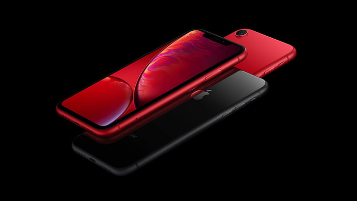 iPhone XR ، أحمر ، أسود ، 5K ، هاتف ذكي ، حدث Apple سبتمبر 2018، خلفية HD