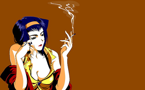 คาวบอย bebop สูบบุหรี่ faye สาวอะนิเมะวาเลนไทน์, วอลล์เปเปอร์ HD HD wallpaper