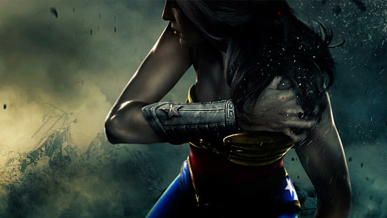 Wonder Woman - Injustice - Gods Among Us, ภาพประกอบสาวน้อยมหัศจรรย์, เกม, 1920x1080, ความอยุติธรรม, เทพเจ้าในหมู่พวกเรา, ผู้หญิงที่น่าแปลกใจ, วอลล์เปเปอร์ HD HD wallpaper