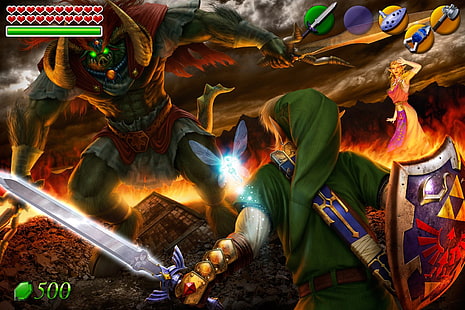 Zelda, A Lenda De Zelda: Ocarina Of Time, Ganon (A Lenda De Zelda), Link, HD papel de parede HD wallpaper