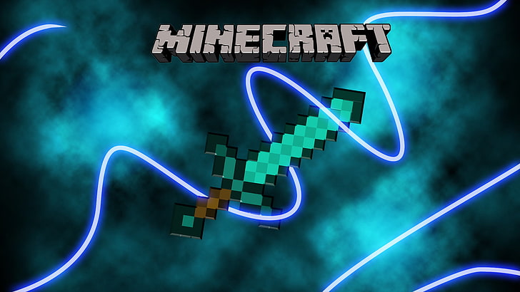 Minecraft illustration, videospel, Minecraft, svärd, HD tapet