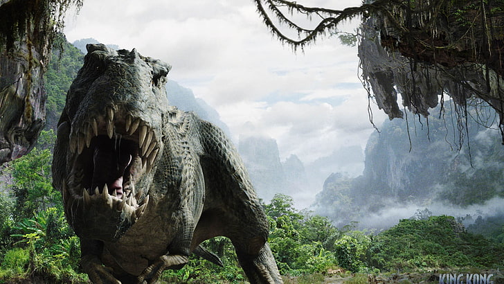 King-Kong T-rex, динозавър, зъби, античност, HD тапет