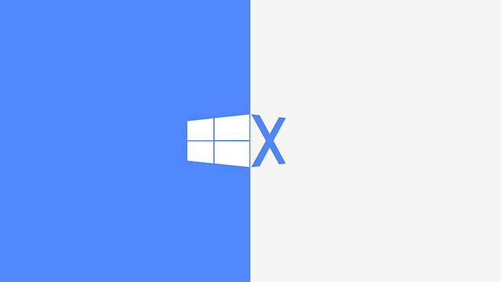 mesa de madera blanca y azul, Microsoft Windows, Windows 10, Fondo de pantalla HD