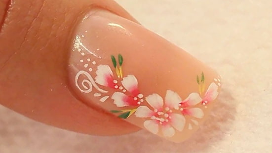 dłonie-paznokcie-manicure-kwiaty-przezroczyste, Tapety HD HD wallpaper