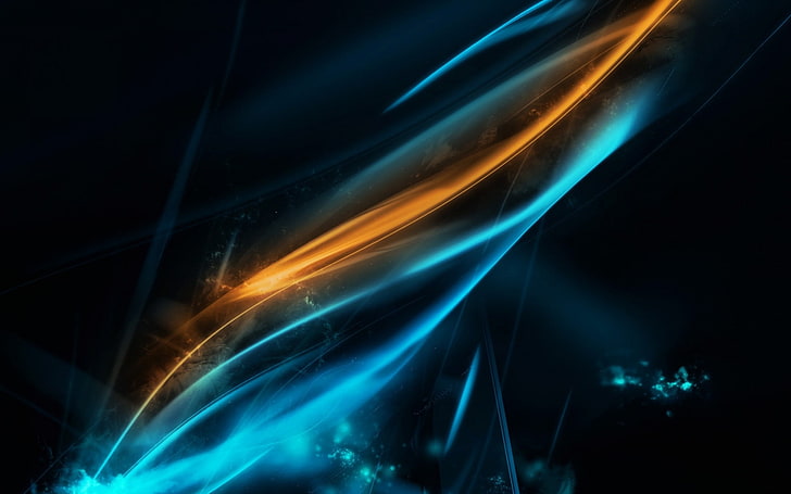 Linien Streifen Licht dunkel-Design abstrakte Tapete, blau und orange helle Tapete, HD-Hintergrundbild