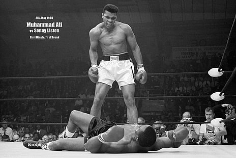 Muhammad Ali, boxe, sports, monochrome, hommes, Fond d'écran HD HD wallpaper