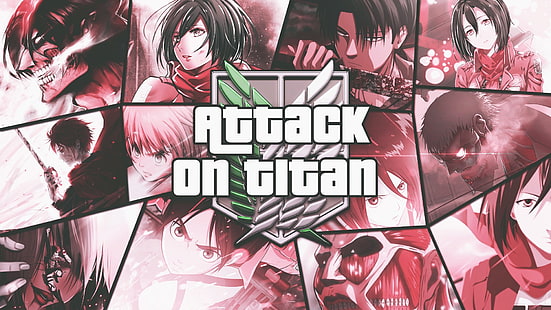 Wallpaper digital Attack on Titan, Anime, Attack On Titan, Armin Arlert, Eren Yeager, Levi Ackerman, Mikasa Ackerman, Shingeki No Kyojin, Wallpaper HD HD wallpaper