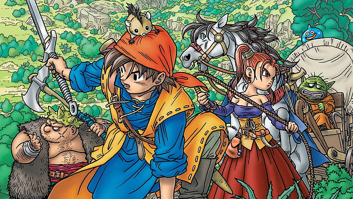 anime character artwork, video games, Dragon Quest VIII: Journey of the Cursed King, Akira Toriyama, Jessica Albert, HD wallpaper