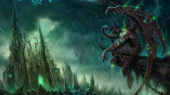 Fondo de pantalla de Terrorblade, World of Warcraft: The Burning Crusade, Illidan Stormrage, videojuegos, Fondo de pantalla HD HD wallpaper