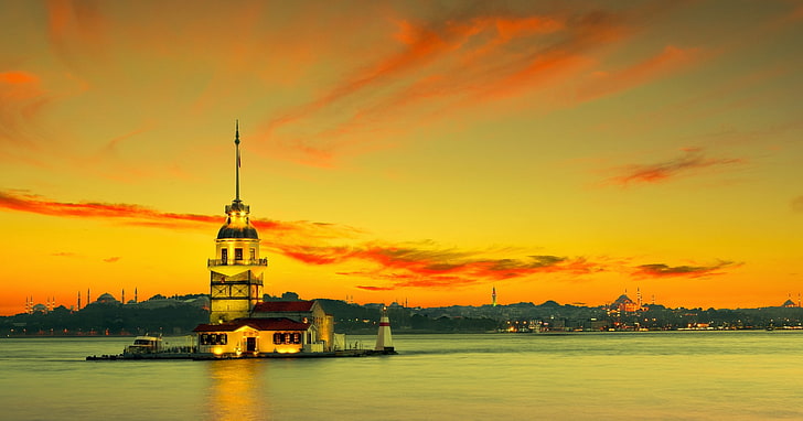 alam, Turki, Istanbul, Kız Kulesi, Wallpaper HD